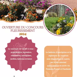 Ouverture du concours de fleurissement à Lorris - 2024 - clic sur l'affiche pour obtenir le bulletin d'inscription